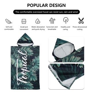 Microfiber Fabric Printed Hooded Beach Towel Changing Towel 75x110cm Adult Poncho Bath Towel #6