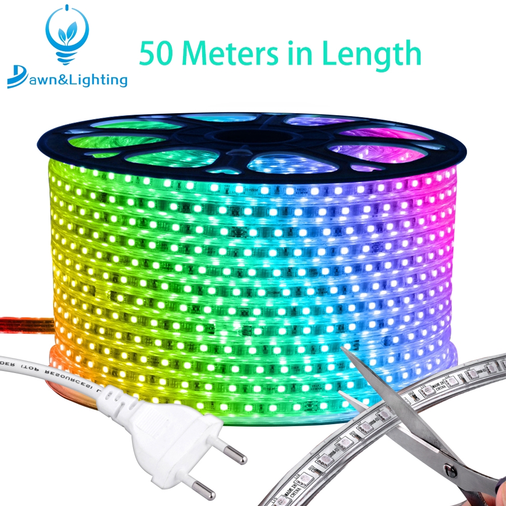 Led Strip Light With Remote 1m 50m 5050 110v 220v Waterproof Flexible Rgb Led Light Tape Ac 220v Led Lamp Outdoor String 60leds M Singapore