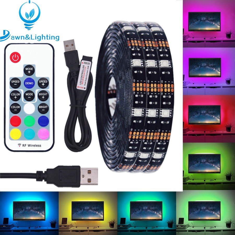 USB LED Strip light WS2812B DC 5V RGB 30/60/144 LEDs 50CM 1M 2M 3M 4M ...