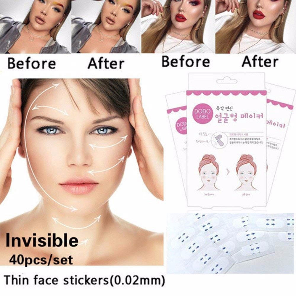 40 Pcs V Shape Face Lift Tape Label Adhesive Makeup Fast Chin Face Lift Up Beauty Tools V Line Face Tape Shopee Singapore