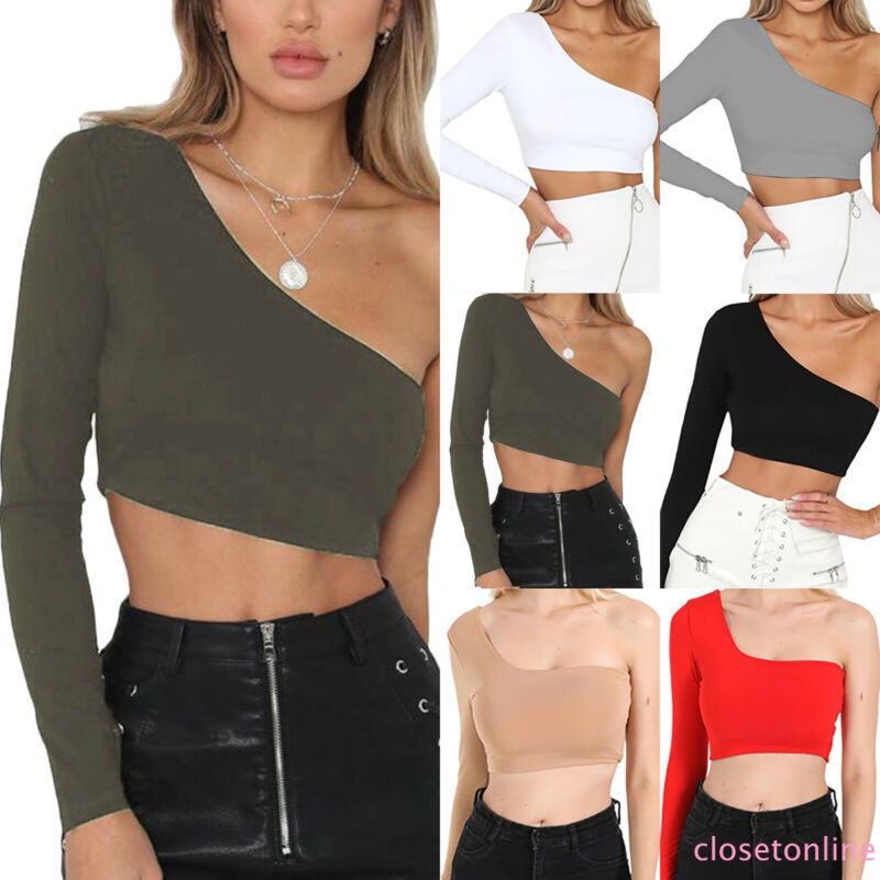 one shoulder party tops