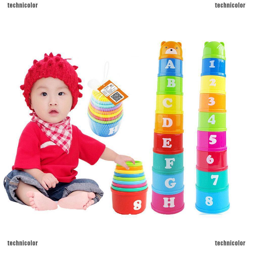 rainbow stacking cups