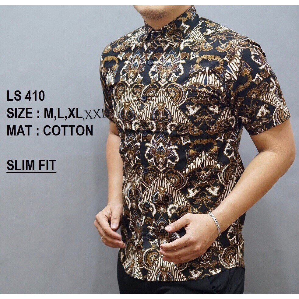 Batik Slimfit Shirt  Shopee Singapore