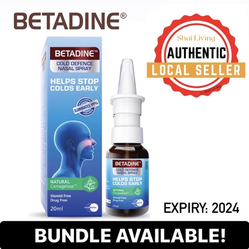 Betadine Cold Defence Adult Nasal Spray 20ml (Expiry 2024) Shopee