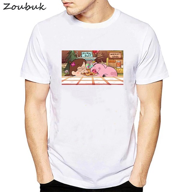 T Shirt Men S Gravity Falls Harajuku T Shirt Funny Animal Pig - gravity falls roblox shirt
