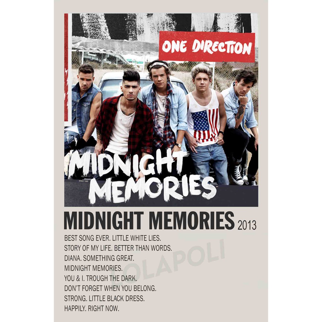 One Direction Album Midnight Memories Poster Cover Shopee Singapore