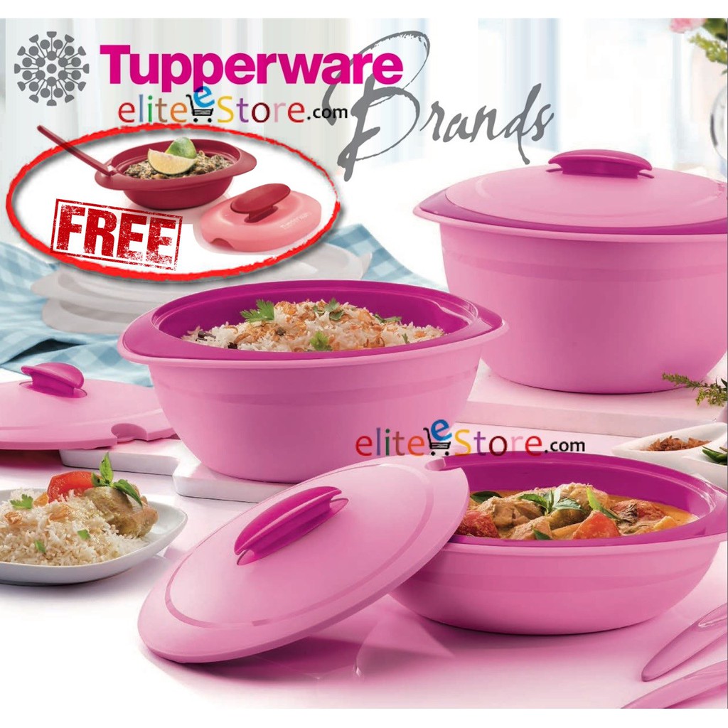 TUPPERWARE PINKY GERBERA Server 5IN1 1.5L x sets Keeps food warm