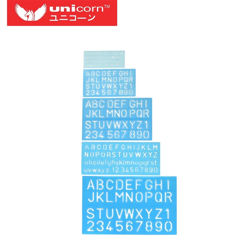 Unicorn Alphabet Numbers Stencil Ruler Abc Ruler Sr 710 720 730 740 750 4 8 Shopee Singapore