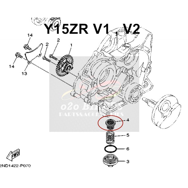 Shop Malaysia 100 Original Hong Leong Yamaha Y15zr V1 V2 Lc135 V1 Lc135 V2 V6 4t Oil Drain Nut Strainer Filter Screen Net Shopee Singapore