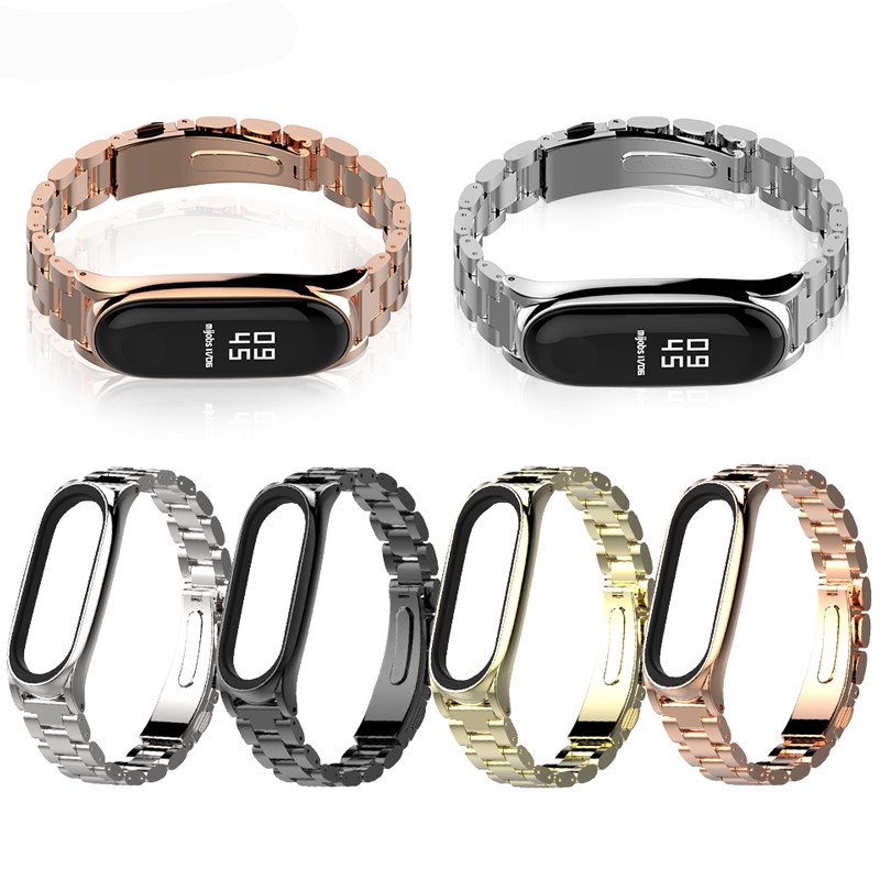 Mi Band 4 Strap Metal Stainless Steel For Xiaomi Mi Band 4 Strap Compatible Bracelet Miband 4 Wristbands Shopee Singapore