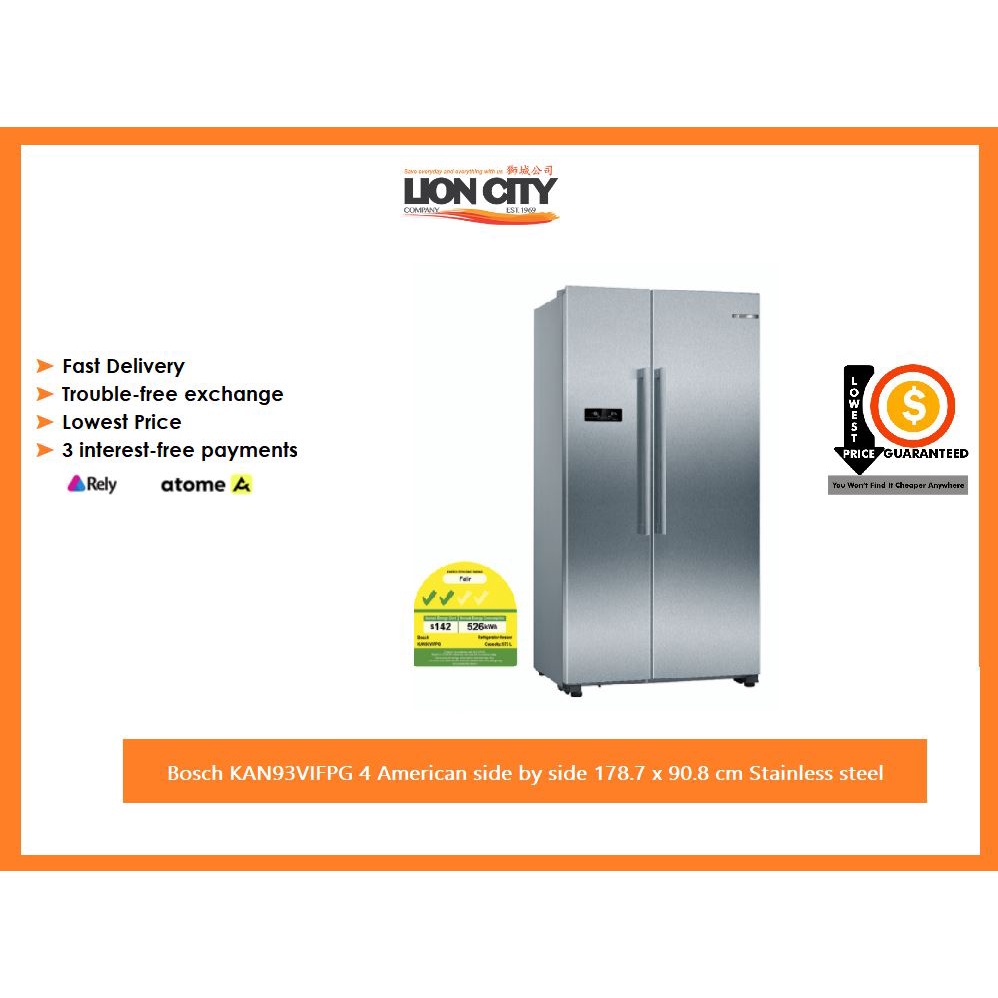 Bosch KAN93VIFPG 4 American side by side 178.7 x 90.8 cm Stainless