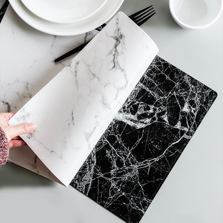 Marble PU Dining Western Food Non Slip Heat Insulation Mat Table  Placemat  Waterproof #4