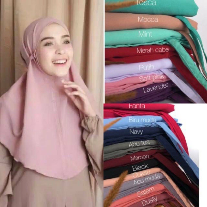 Daily Hijab Bergo Maryam Wolfis Instant Hijab Veil Khimar Diamon Mariam Strap Shopee Singapore