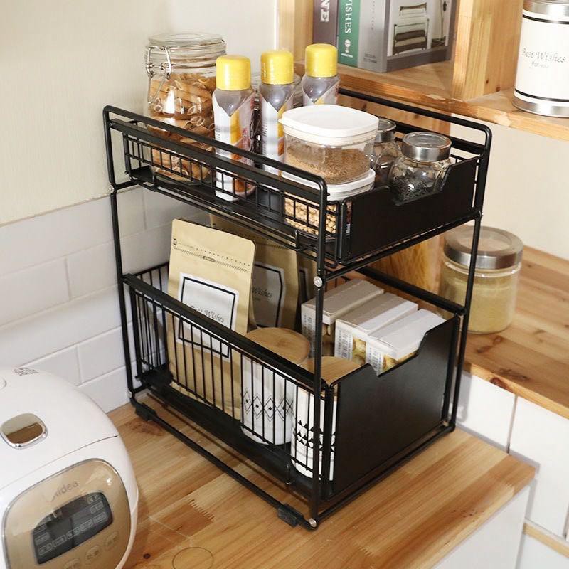 Pull Out Kitchen Rack Save Space, Kitchen Cabinet Storage Shelves
