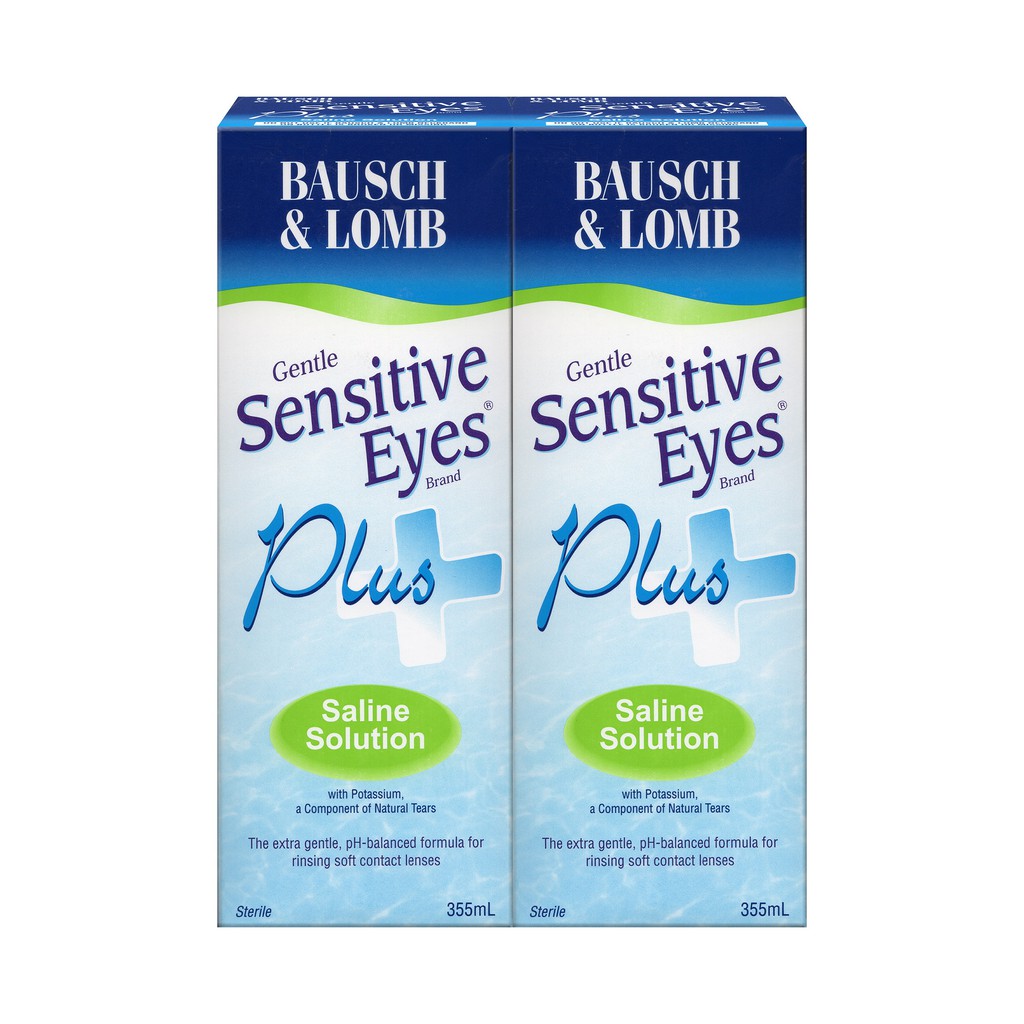 BAUSCH+LOMB Sensitive Eyes Saline 355ml Twin Pack contact lens Saline