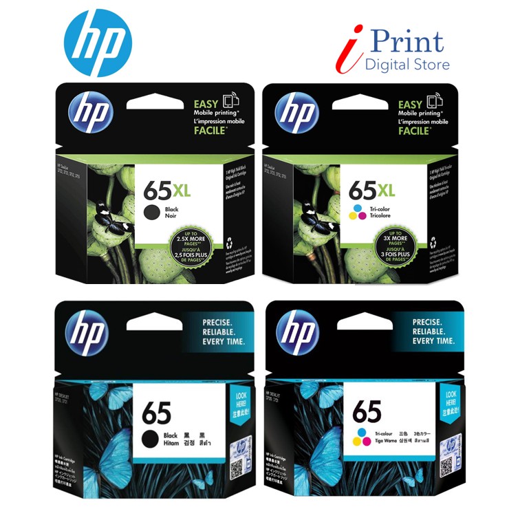 HP 65/ 65XL BLACK/TRICOLOR INK CARTRIDGE [100 ORIGINAL] Shopee