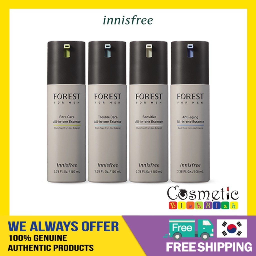 Innisfree Forest For Men All In One Essence 100ml Anti Aging Pore Care Sensitive Trouble Care Shopee Singapore