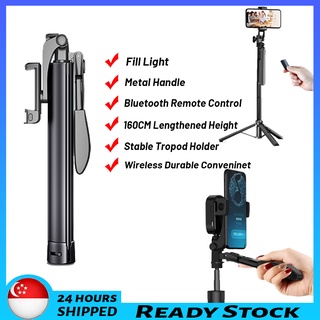 🇸🇬 [READY STOCK] A21 Monopods tripods Selfie Stick Tripod 360° Rotation With Bluetooth Remote Control 160CM Adjustable