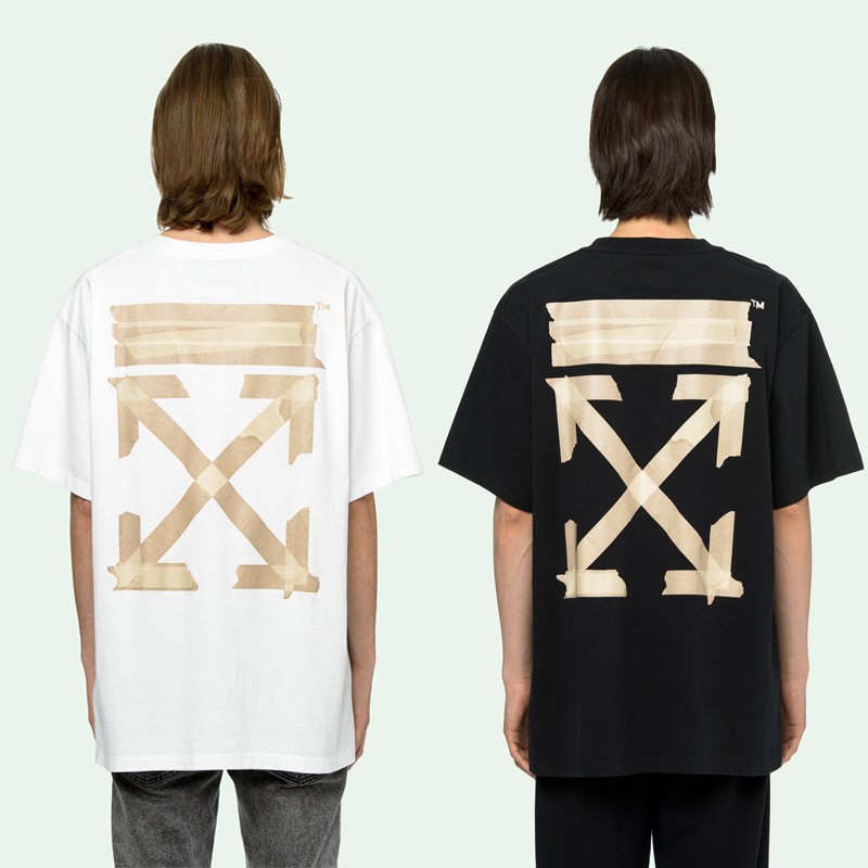 black and yellow off white shirt