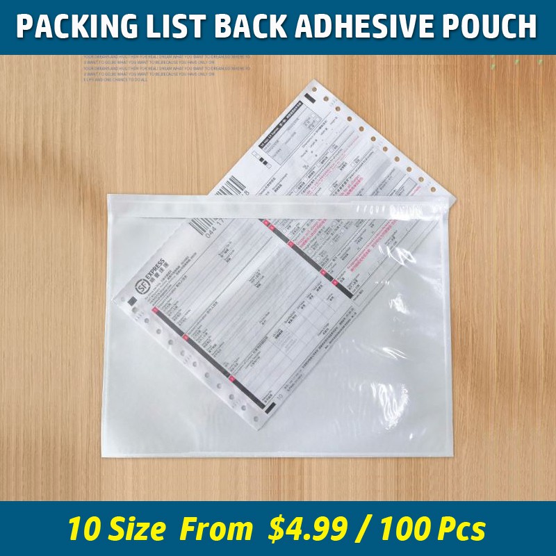 【Packing List】Back Self Adhesive Envelope Pouch Bag Invoice Address ...