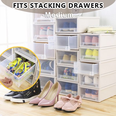 Fits Stacking Drawers Medium Plastic Storage Container Box