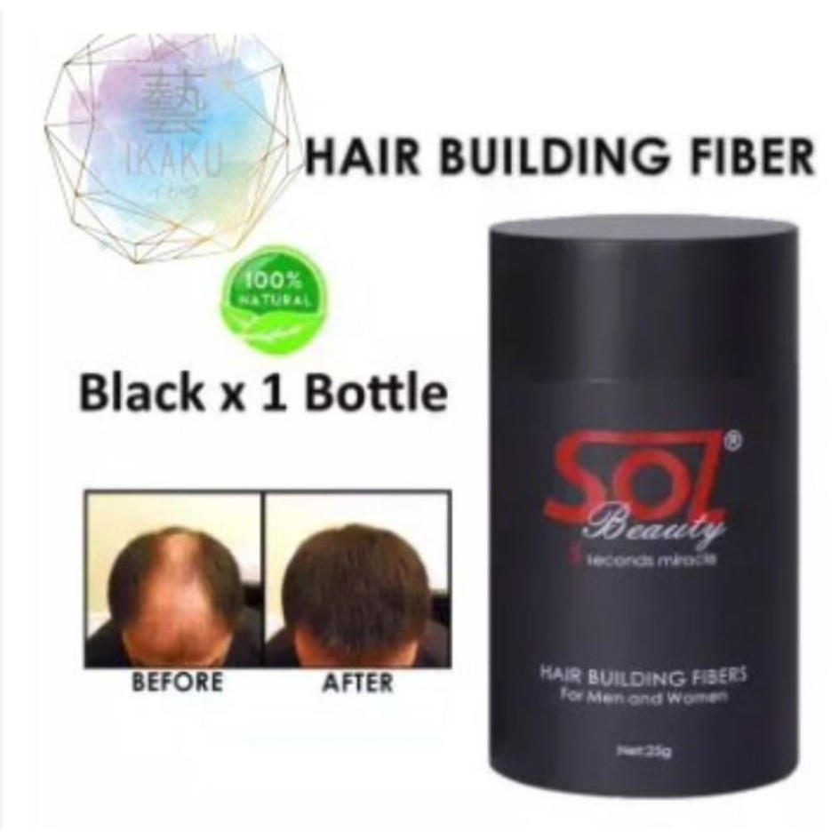 SOL BEAUTY HAIR BUILDING FIBER 25G - BLACK/DARK BROWN | Shopee Singapore