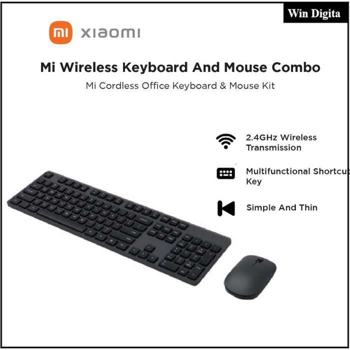 Original Xiaomi Wireless Keyboard & Mouse Set 104 Keys 2.4GHz Multi ...