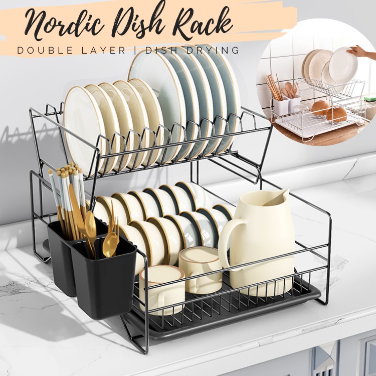 Nordic Kitchen Drying Dsh rack / Minimalist Organizer Shopee Singapore