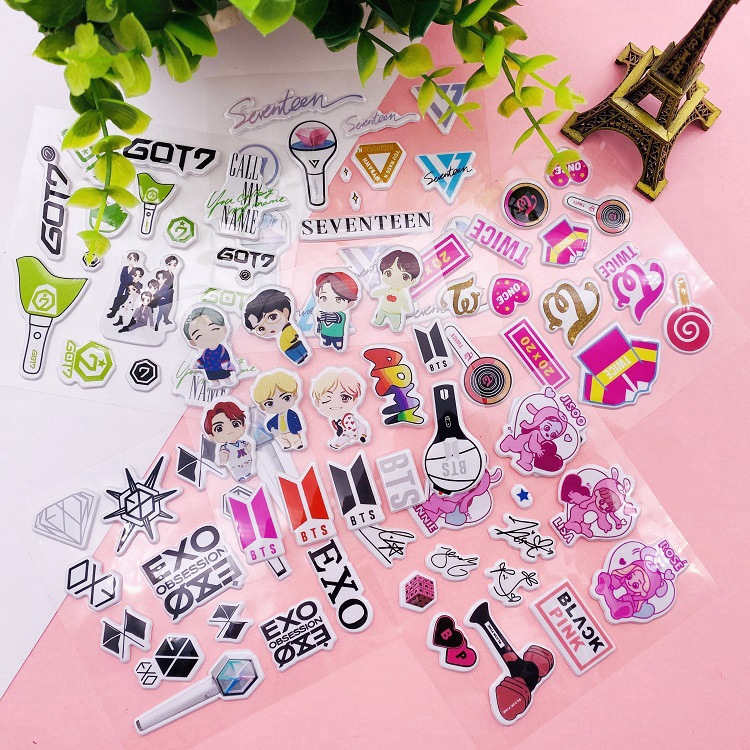 kpop bts bt21 blackpink exo got7 transparent stickers cartoon photo