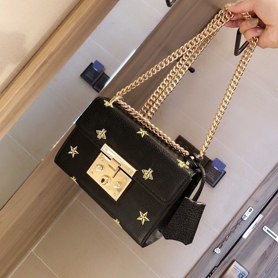 padlock bee star small shoulder bag