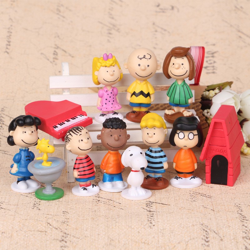 12pcs Snoopy Cake Toppers Peanuts Cartoon Charlie Brown Lucy Franklin And  Friends Beagle Woodstock Girl Kid for | Shopee Singapore