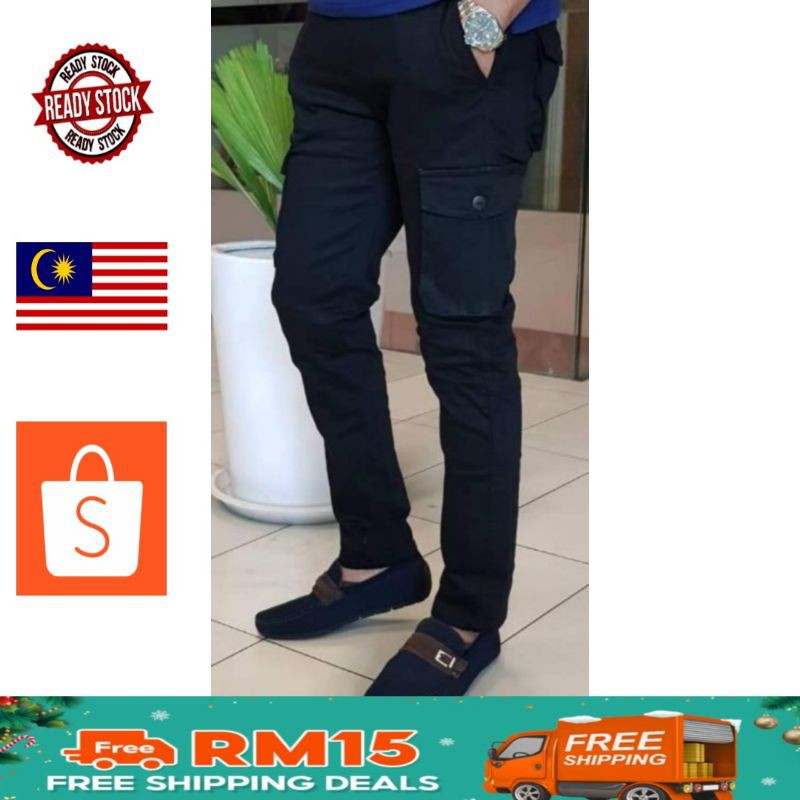 READY STOCK H&M Seluar Kargo Jogger Slack 6 Poket Kain Tebal Cargo Pant ...
