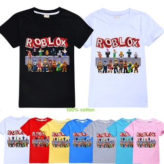 Ready Stocks 100% cotton 2020 Summer Top Cartoon print Roblox  Boy and Girl T-shirt 4-15Y