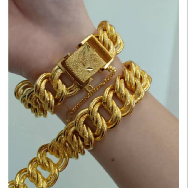 Bangkok Gold Sadur 24k Coco Bracelet 1 8cm Cop 916 Cheapest Price Kilang Shopee Singapore