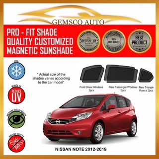 Nissan Note 2nd Gen 2012 - 2021 ( 6 / 7 pcs ) Car Magnetic Sunshade