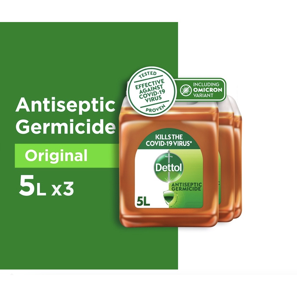 [Bundle of 3] Dettol Antiseptic Germicide 5L (99.9 of Virus