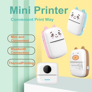 ✨Lowest price✨Mini Portable Thermal Printer 57mm Wireless Bluetooth Pocket Thermal Printer Android IOS 1 roll Paper as Gift Print labels, sticker, notes, business card