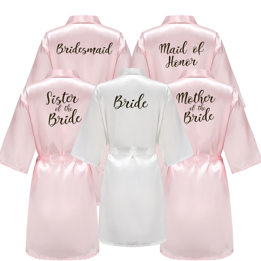 Kimono Satin Women Bathrobe Wedding Sister Mother of the Bride Groom