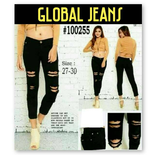 black big ripped jeans
