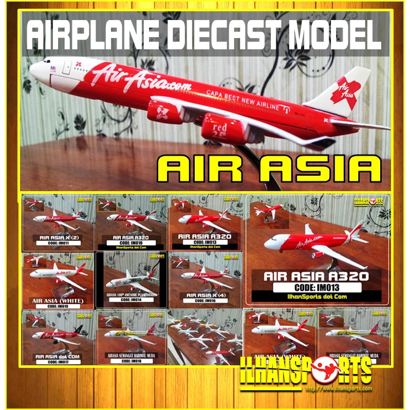 Airplane Air Asia Diecast Model 1 400 16cm Model Kapal Terbang Miniature Toys Hobby Collection Shopee Singapore