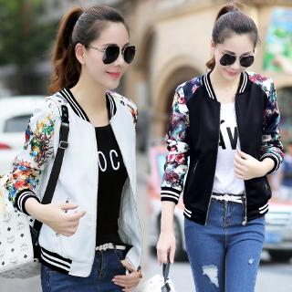 Image of Women's Long Sleeve Casual Jacket Thin Model Floral Print Motif