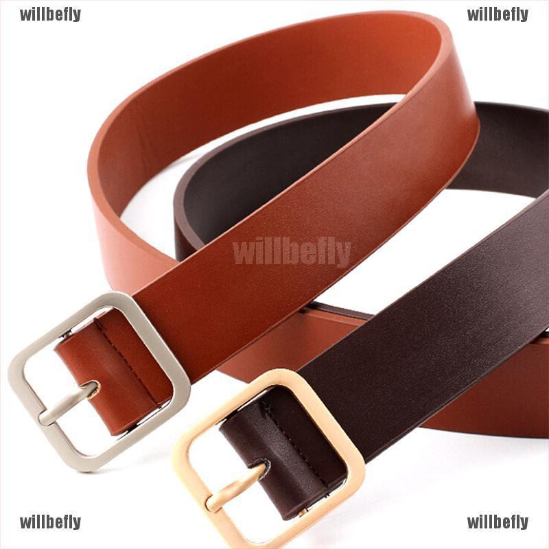 Womens Metal Retro Gift Leather Circle Vintage Waistband Classic Buckle Belts