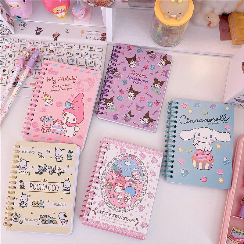 My Melody Kuromi Kawaii Notepad Cinnamoroll Kitty Pochacco Cute Anime