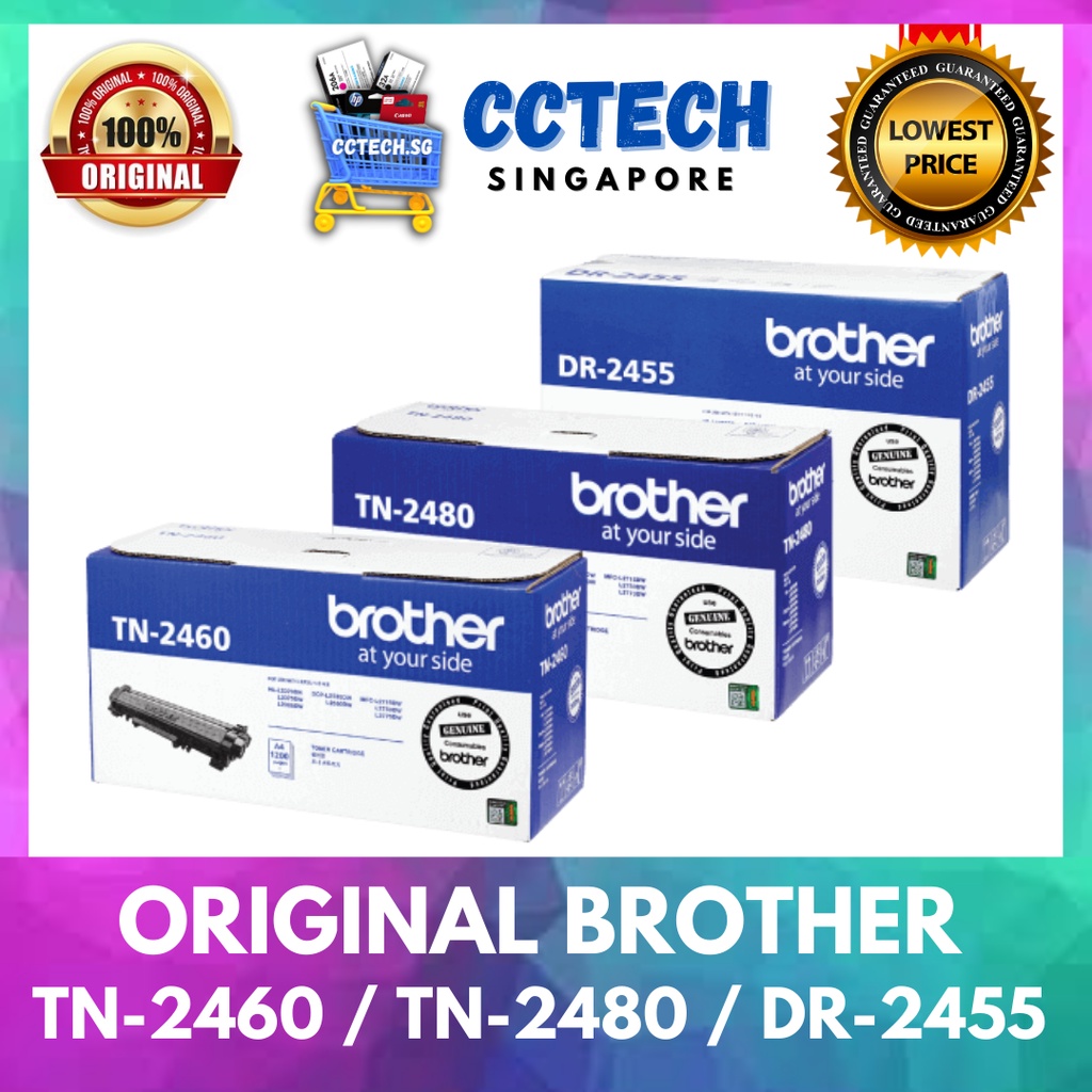 ORIGINAL BROTHER TN-2460 / TN-2480 / DR-2455 TONER & DRUM SG READY ...