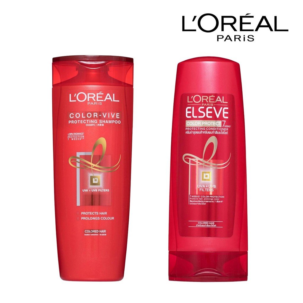 L'oreal Paris Elseve Colour-Vive Shampoo / Conditioner | Shopee Singapore