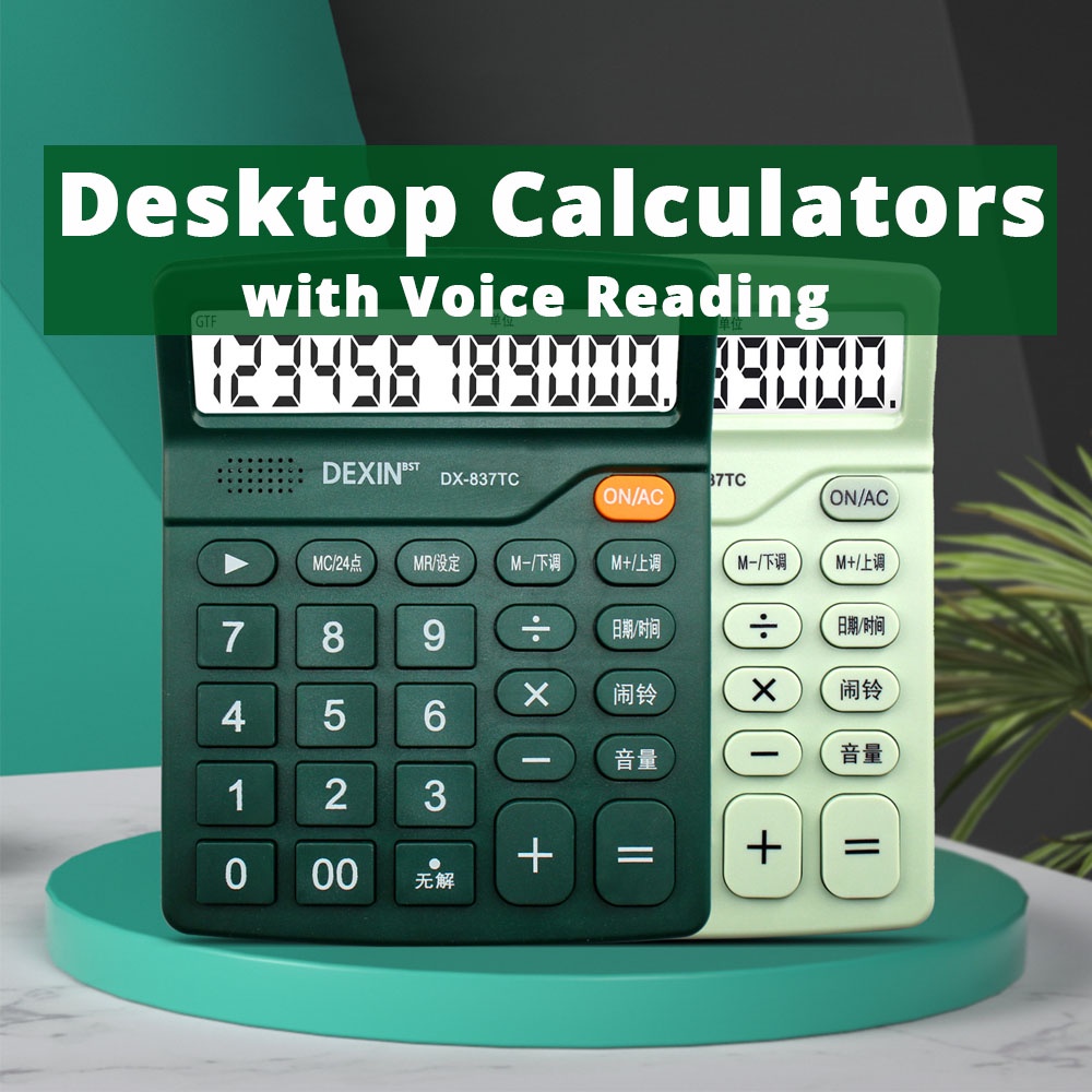 【SG】Desktop Calculator Standard Function Calculator with 12-Digit Large LCD Display Solar Battery Dual Power for Home