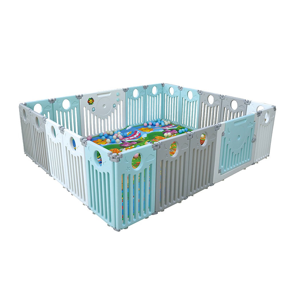 Lucky Baby® Smart System™ Foldable Safety Play Yard - Urban European (Playspace (+/-) 24.2 sq/ft)