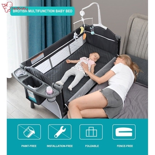 Baby Cot Portable Infant Playpen Travel Crib Baby Bed Double-deck Playpen Babycot Upgraded Multifunctional  With Travel Bag and Mattress