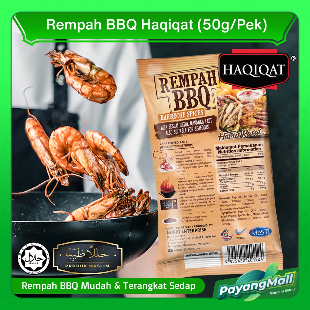 Shop Malaysia Pm Bbq Spice Powder Haqiqat Bbq Seasoning Powder For Chicken Meat Steak Lamb Chop Salt Food 50gm Pek Shopee Singapore