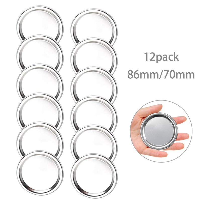 Mason Jar Lid Stainless Steel Rings Regular Mouth Canning Lid Bands 12PCS 